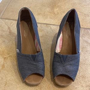 TOMS Stella Peep Toe Wedge